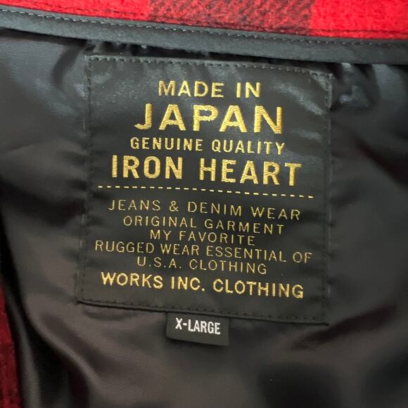 Iron Heart Wool IHW-19-RED Buffalo Check Hunting Jacket XL NEW Black Coat Japan - Picture 6 of 6
